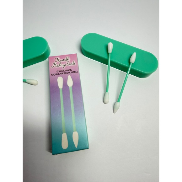 Two Sets of Aria Beauty Reusable Makeup Swabs with Cases and Silicone Tips - Picture 4 of 7